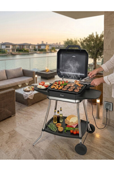 Zilan Grătar electric ZLN2502, Termostat reglabil, Tavă de colectare a grăsim...