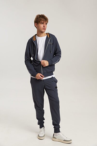 Bumbăcel Men's Cotton tracksuit with zipper and hood