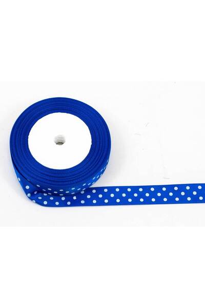 OEM Panglica Satin Cu 3 Buline 2cm/22m Albastru