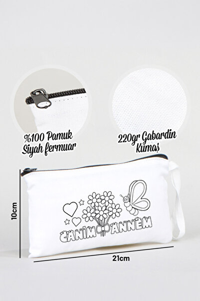 Pamusan Anneler Günü Boyanabilir Kalemlik Beyaz 21x10 cm Buket Çiçek 10 ADET