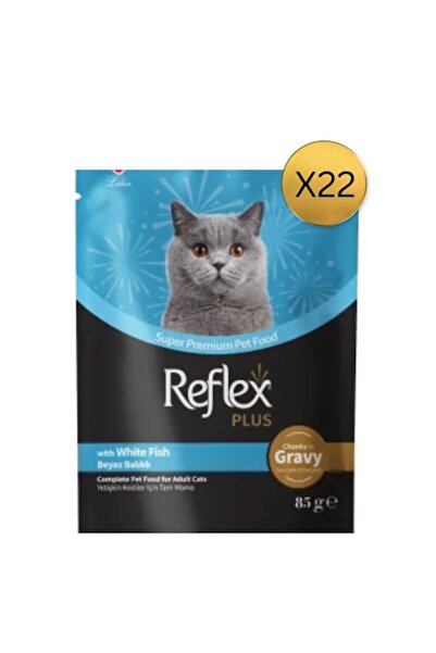 Reflex Hrană umedă Plus pentru pisici adulte, cu pește alb în sos, set de 22 ...