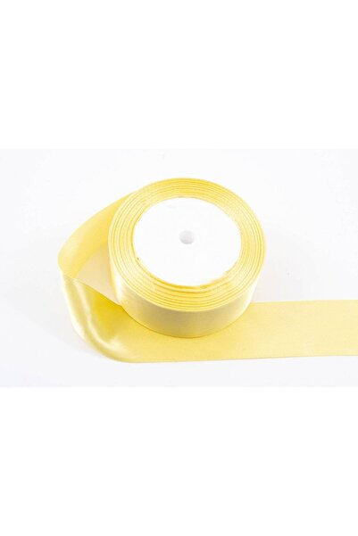 OEM Set of 3 rolls Satin Ribbon 4cm/22m Yellow Straw 010