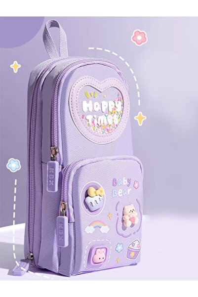 Empressco Μωβ τσάντα μολυβιών, 3 θήκες, 6 κελιά, μοντέρνα και βολική σχολική ...