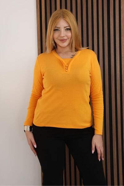 Siyezen Large Size Double Piping Buttoned Cotton Pack Stretch Fabric Basic Bl...