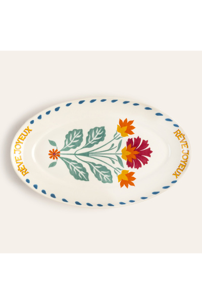 Zsa Zsa Zsu Luohu Porselen Oval Tabak 31x18 Cm Renkli