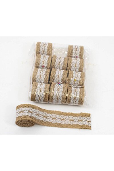 OEM Set 3 role Panglica Iuta Cu Dantela Lata Mijloc 6cm/2m C