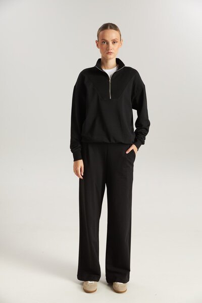 Bumbăcel Women's cotton hooded zip-up sweatshirt