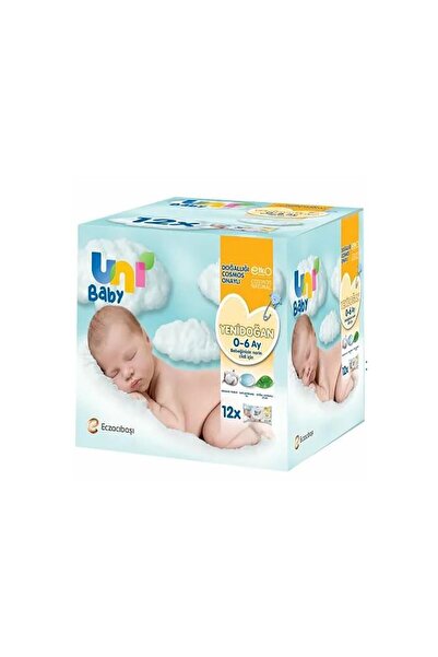 Uni Baby Newborn 12-Pack Wet Wipes 480 Sheets - Standard Standard
