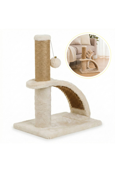 HASEPE Ansamblu Joaca Pisici Cu Stalp Sisal, Post Zgariat Rezistent, Compact,...