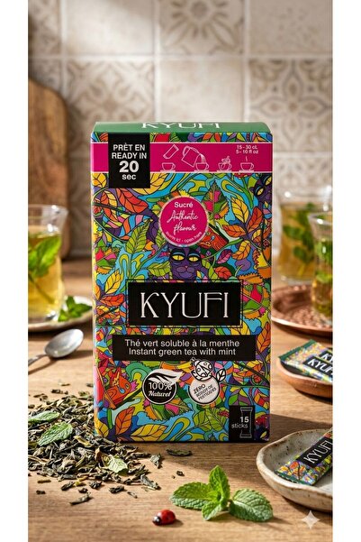 yitian yimian شاي كيوفي الأخضر الفوري بالنعناع 112 جرام