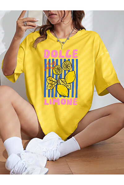 SUNFREE Trend Pinterest Mix Printed Oversized Crew Neck Short Sleeve Tshirt