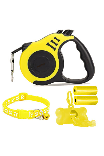 Ropet Set Lesa retractabila pentru caini cu zgarda si distribuitor saci de de...