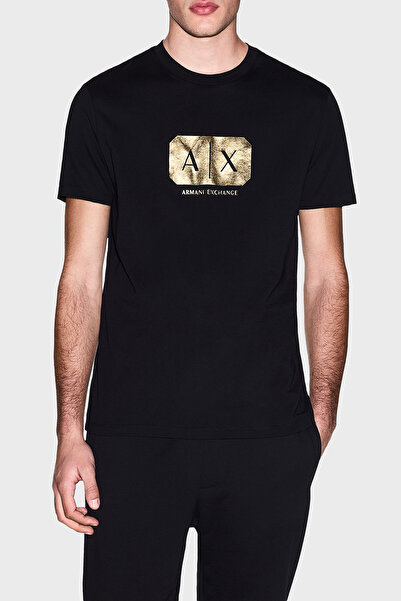 Armani Exchange Με λογότυπο Βαμβάκι Regular Fit Crew Neck T-shirt Ανδρικό T-s...