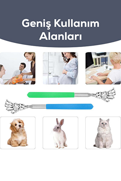 indirimsevinci Teleskopik Sırt Kaşıyıcı Uzayan Paslanmaz Çelik Ergonomik Kaymaz Sap Back Scratcher