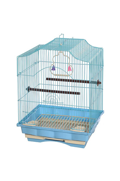 Ropet Square Cage 43 x 35 x 28 cm, for exotic birds, Blue