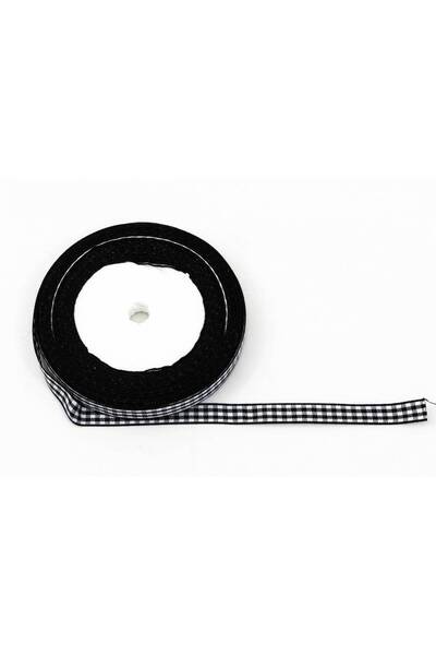 OEM Set 3 role Panglica Textil Carouri 1cm 22metri Negru Alb