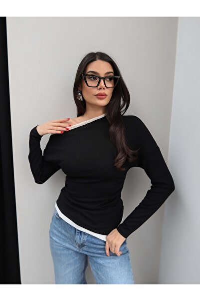 ESRAHELVACI Off-Shoulder Double-Layered Blouse