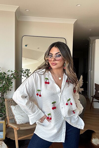 Sohotique By P Cherry Vual Fabric Shirt Ecru