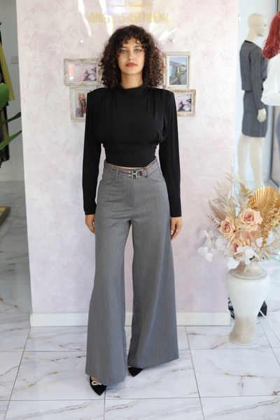 Angy Fashion "Urban Elegance" gray high-waisted flared pants Size: 38