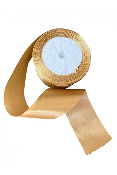 OEM Set of 3 rolls Satin Ribbon 5cm/22m Light Gold 104