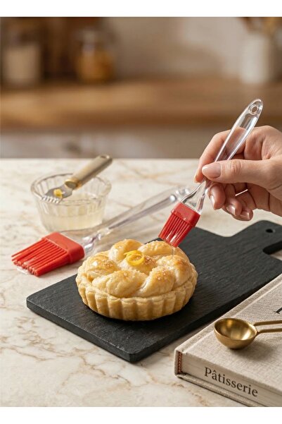 COZLEY Premium 2'li Silikon Yumurta Fırçası Seti - Büyük & Küçük Boy Şeffaf Saplı