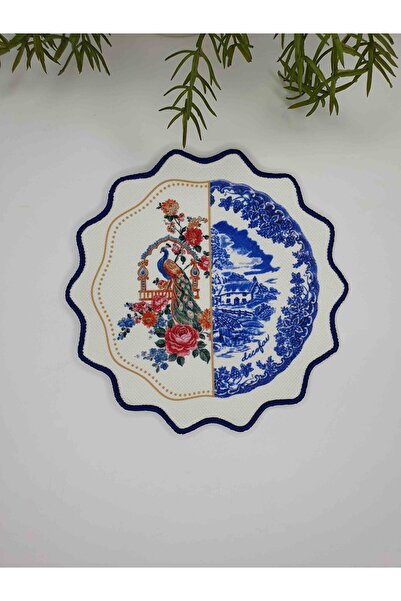 decofav Peacock & Tile Harmony cu model Șervețel de cocktail cu broderie pe m...