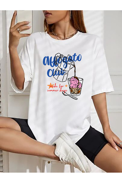 SUNFREE TREND PINTEREST MIX cu imprimeu supradimensionat guler rotund Tricou ...