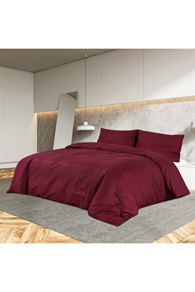 Concept Set lenjerie cu husă de pilotă, bordo, 140x200 cm, bumbac