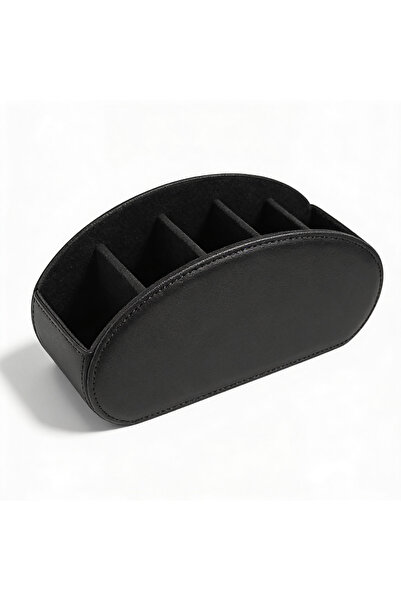 HASEPE Remote Control Holder With 5 Compartments, Eco- Leather Desk Organizer...