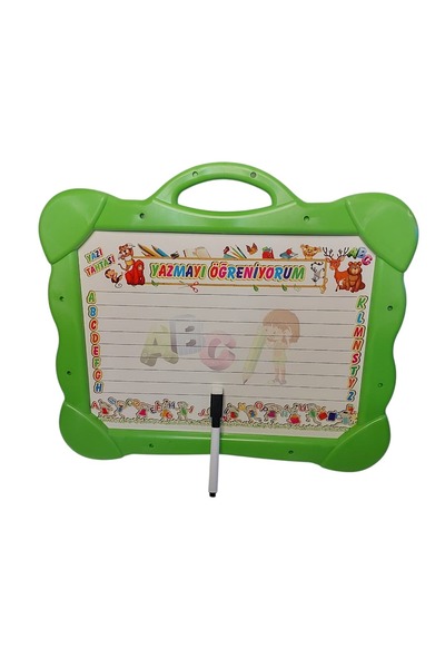 çift taraflı kalem,silgili yazı tahtası yazmayı öğreniyorum,matematik öğreniyorum büyük boy 35x30cm