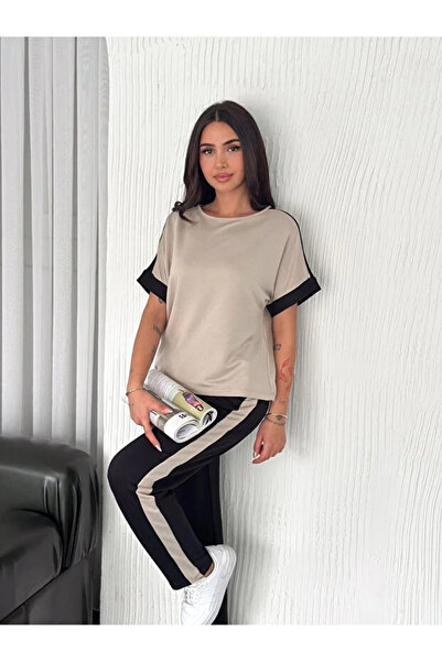 CyRo Women's Modal Fabric Striped Tracksuit Set