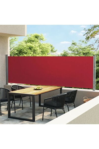 Concept Copertină laterală retractabilă de terasă, roșu, 140 x 600 cm