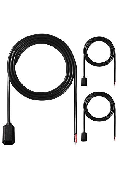 NO BRAND 3Pcs 100cm 22AWG USB Type C Pigtail Cable Extension Cable