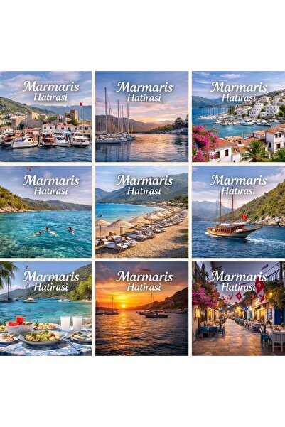 wonderlike Marmaris Temalı 9 Lu Magnet