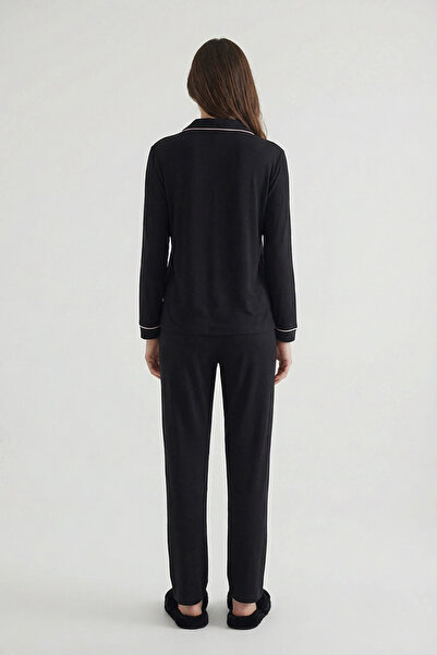 Espuar 765 Ženska pidžama od češljanog pamuka, puna dužina, sa dugmićima