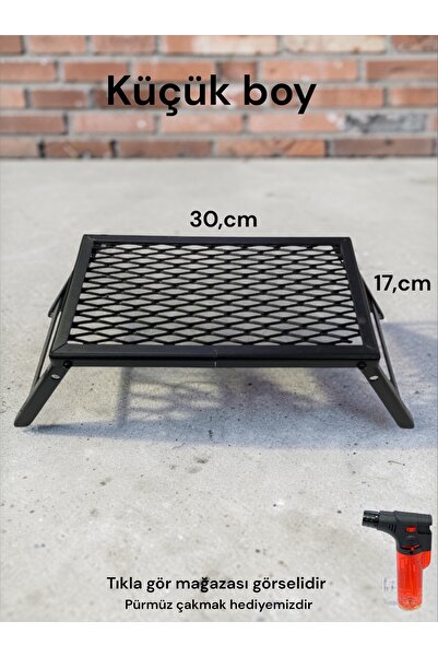 CAMPOUT Küçük minik ateş üstü ızgara demir portatif katlanır kamp piknik prat...