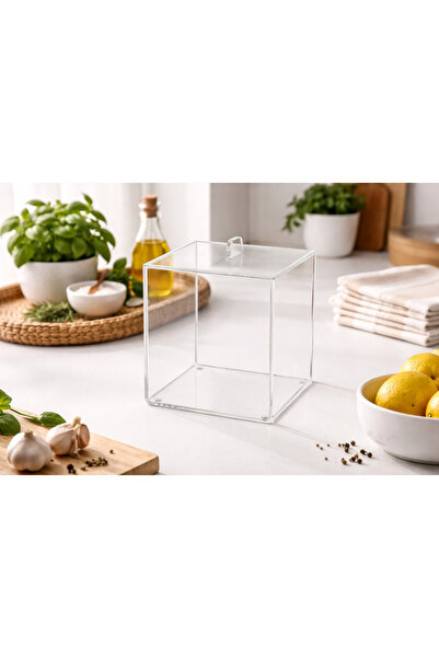 PLEXIROM Square box l 15xd. 15xh. 15cm (with lid)