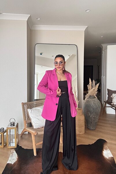 Sohotique By P Basic Two Button Blazer Jacket Pink