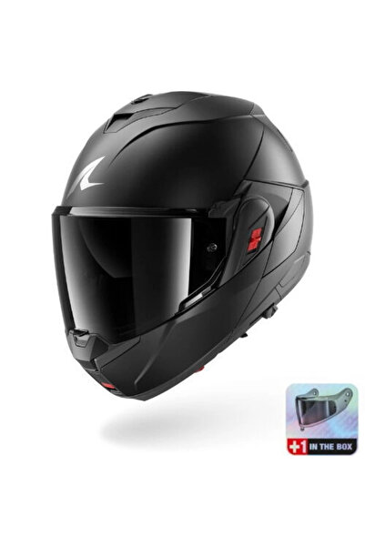 Shark OXO DARK SHADOW MAT SİYAH MODÜLER KASK (RENKLİ CAM HEDİYELİDİR)