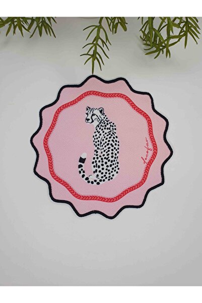 decofav White Cheetah Elegance cu model Șervețel de cocktail cu broderie pe m...