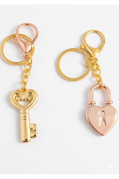 Ralp Moda Breloc cu cheie și lacăt, cu figurine, pentru iubit și prietenie, 2...