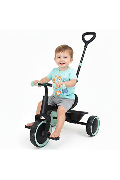 HASEPE Tricicleta Copii 2 In 1 Cu Maner Parinte, Roti Mari, Centura Siguranta...