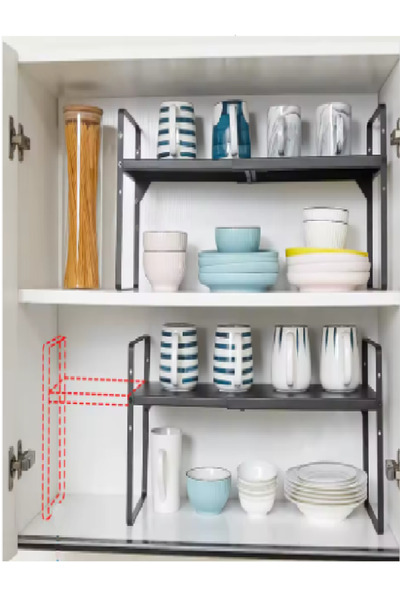 wilseder Metal Shelf Adjustable Organizer for Kitchen Countertop, Inside Cabi...