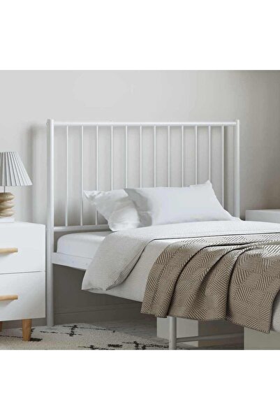 Concept Tăblie de pat metalică, alb, 104,5x3x90 cm