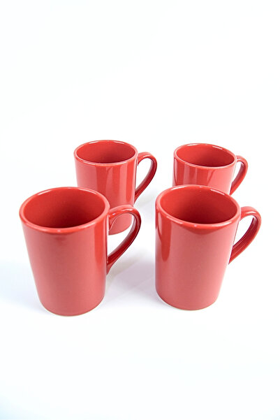 Osha Aksesuar Set of 4 Turkish Coffee Cups - Red Double Turkish Coffee Cups
