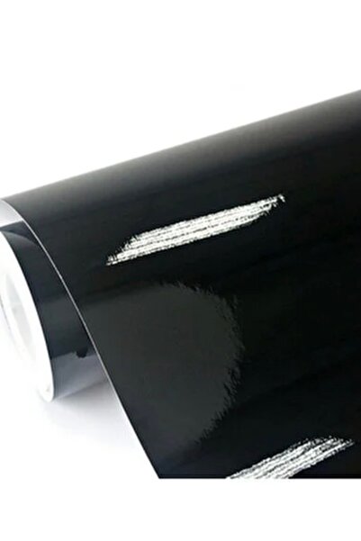 OSSOFOL Parlak siyah kendinden yapışkanlı 30 cm x 1 metre kapı direk ayna kaplama folyosu piano black