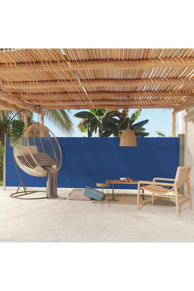 Concept Copertină laterală retractabilă de terasă, albastru, 160x500 cm