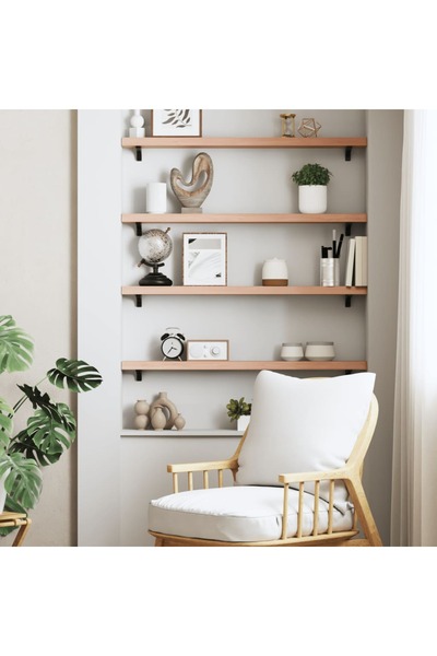 Concept Poliță perete maro deschis 80x10x4 cm lemn masiv stejar tratat