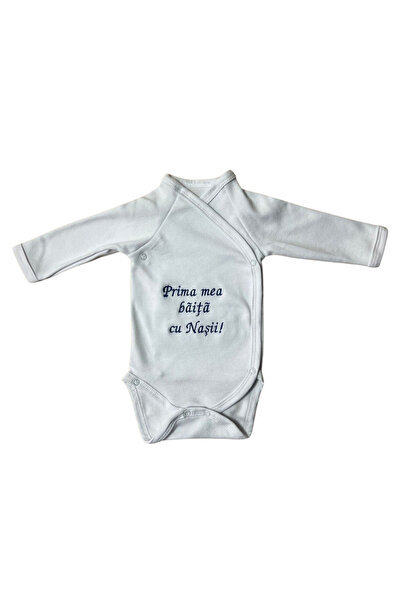 Your Baby Store Body brodat Prima baita cu nasii - albastru din bumbac