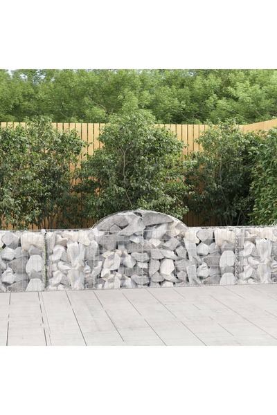 Concept Coșuri gabion arcuite 7 buc, 200x30x60/80 cm, fier galvanizat